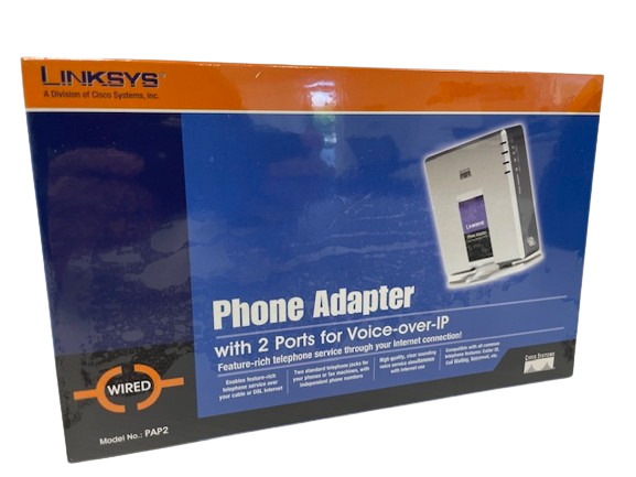NEW Linksys PAP2 Phone Adapter with 2 Ports for Voice-Over-IP