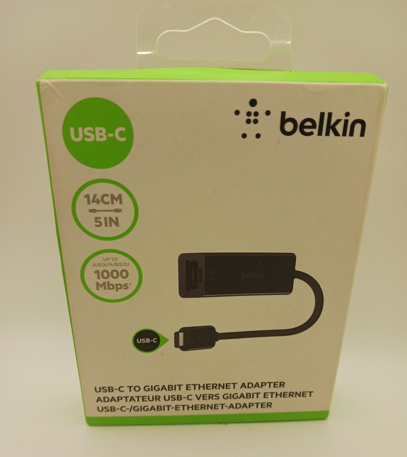 Belkin USB-IF Certified USB Type C (USB-C) to Gigabit Ethernet Adapter New