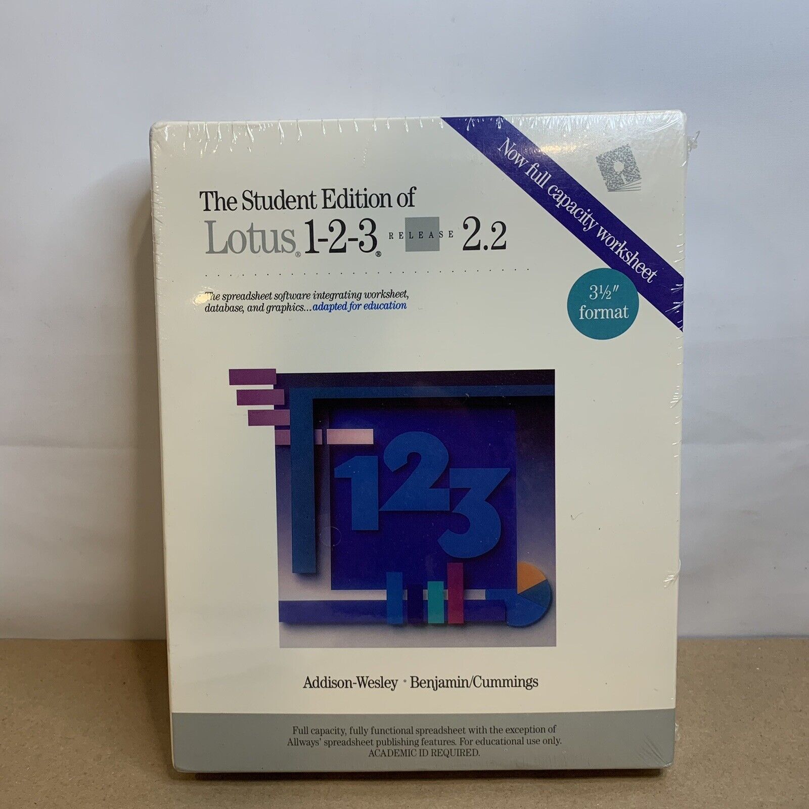Lotus 123 Release 2.2 for DOS Sealed Disk Size 3.5\