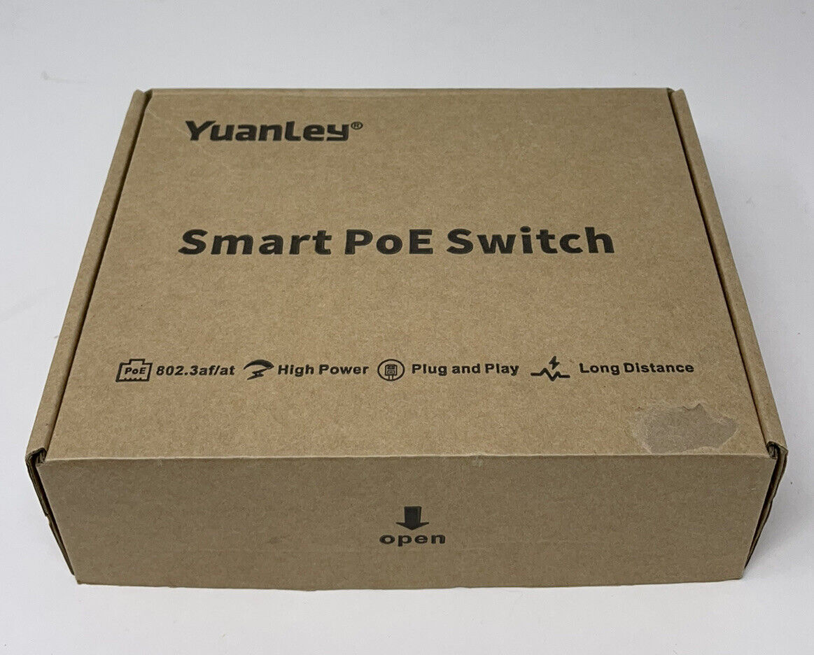 YuanLey 6 Port Smart Ethernet Switch with 4 Port PoE 10/100Mbps YS042F-P - NEW