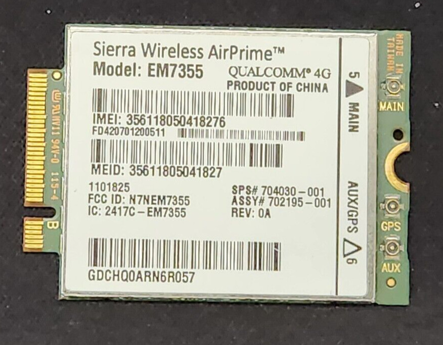 Sierra Wireless AirPrime Qualcomm EM7355 4G Mobile Data Card