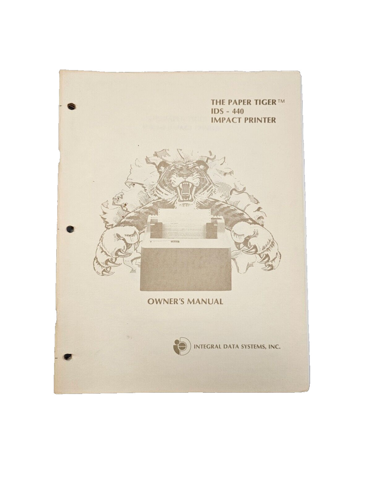 Vintage 1979 Integral Data Systems Paper Tiger IDS-440 Owner\'s Manual