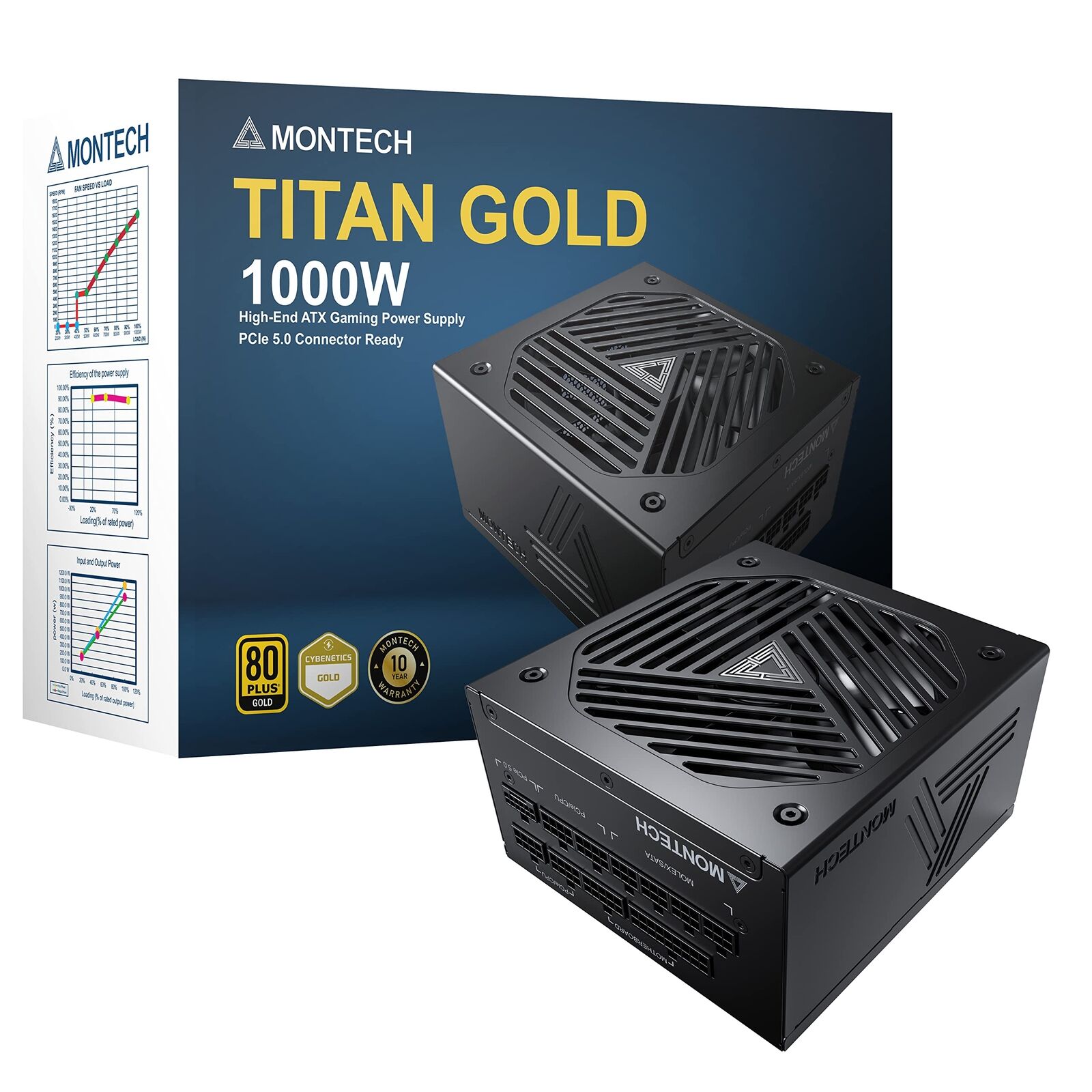 Montech TITANGOLD1000W Titan Gold - Power Supply - Premium High-end Atx, Gaming