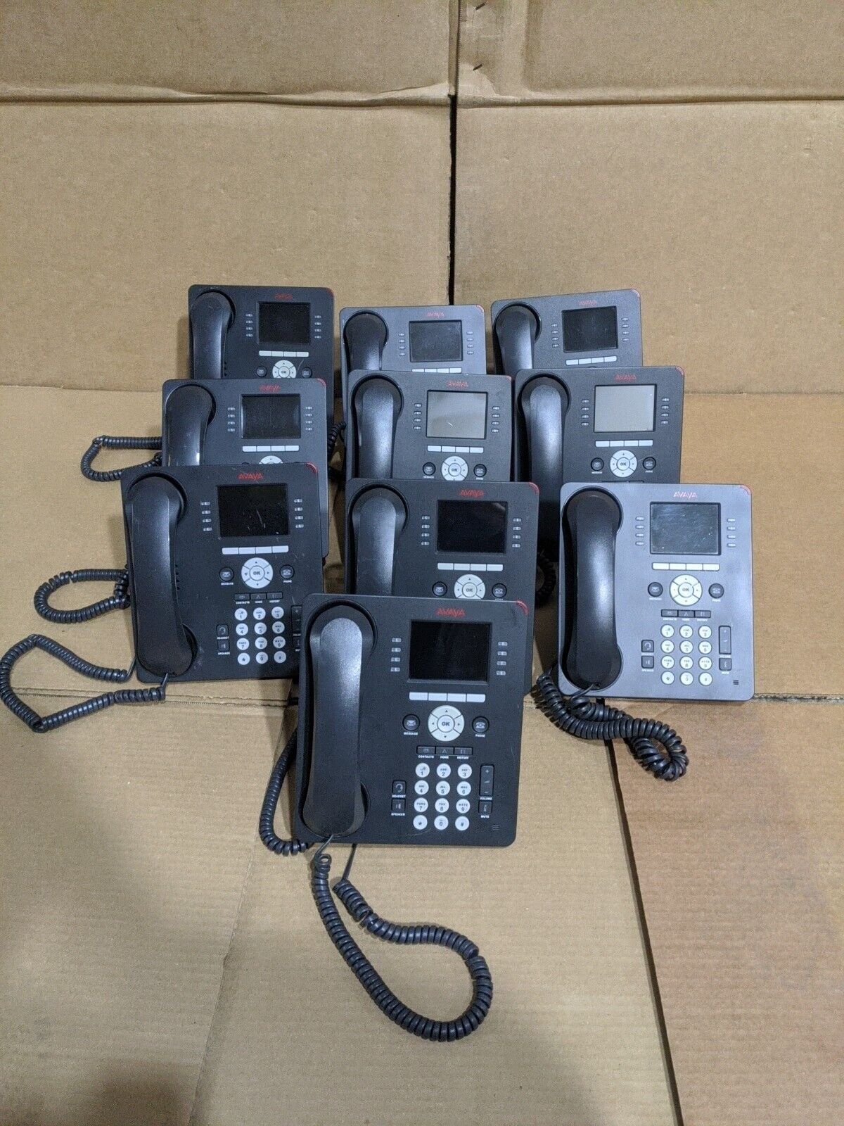 Lot of 10 Avaya 9611G 8-Line Internet Office IP Phone with Stand and Handset