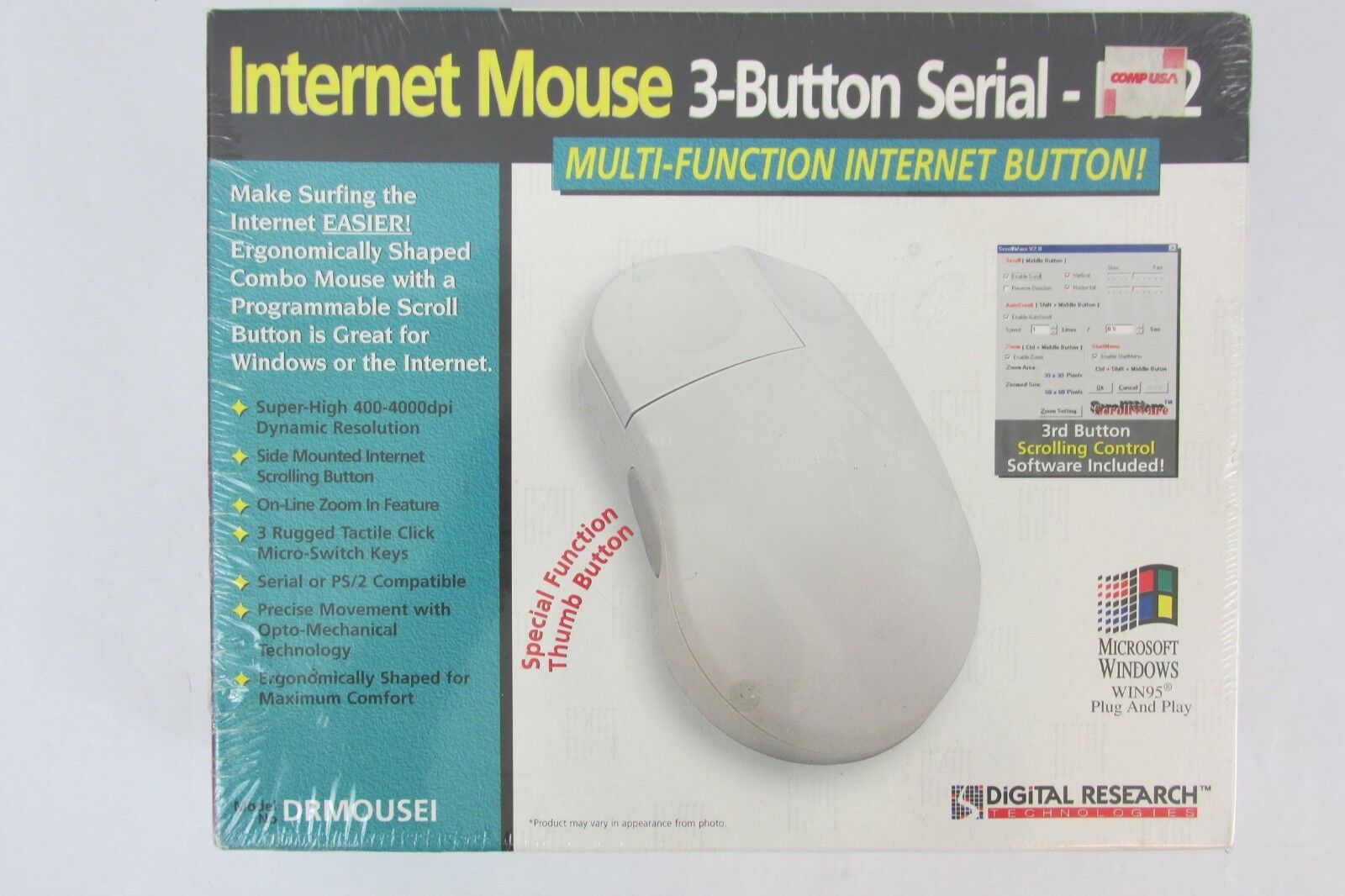 Digital Research Internet Mouse 3-Button Serial And PS/2 DRMOUSEI