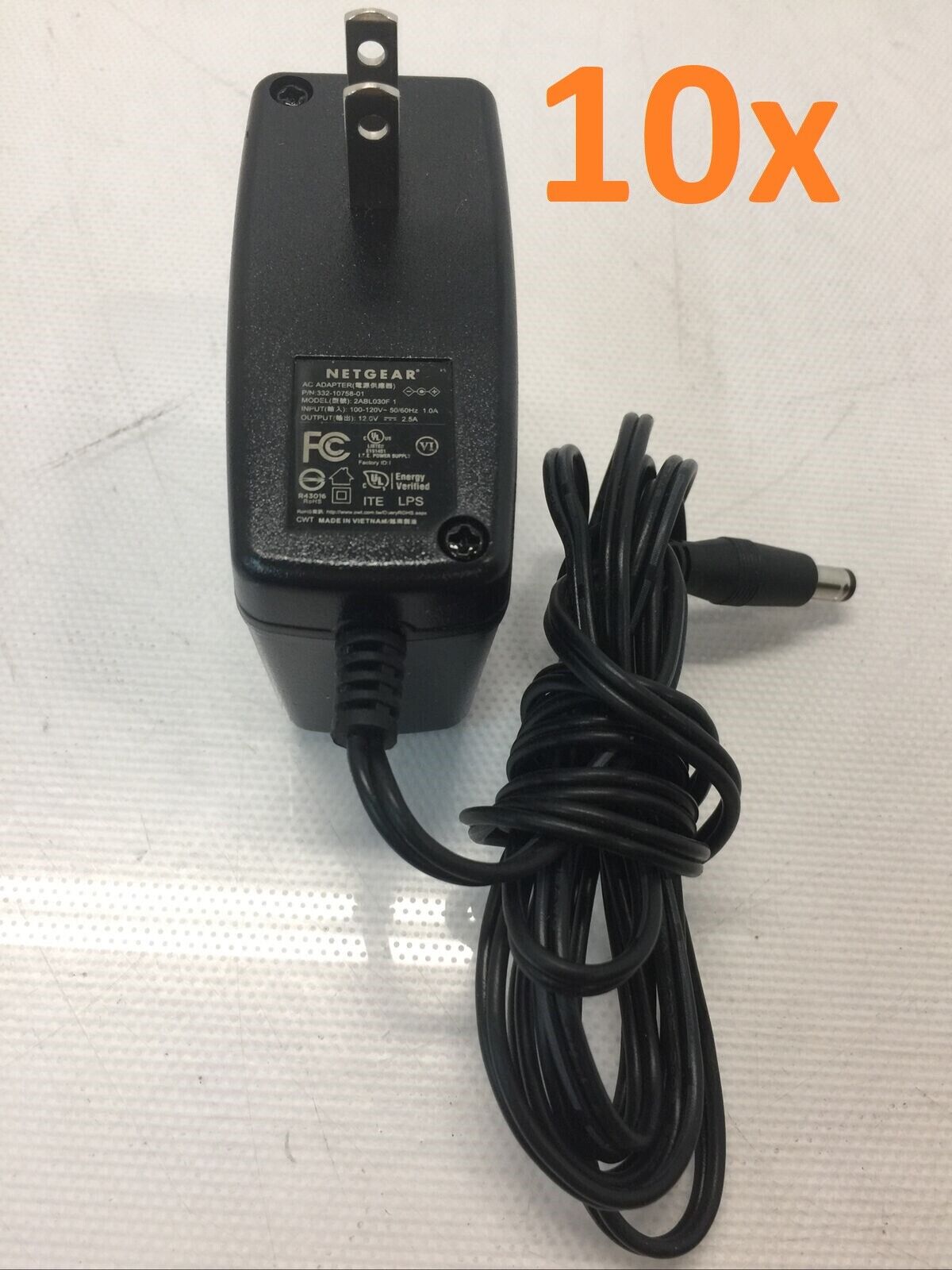 (10) Netgear 12V 2.5A AC Adapter 2ABL030F Power Supply 332-10758-01 Charger
