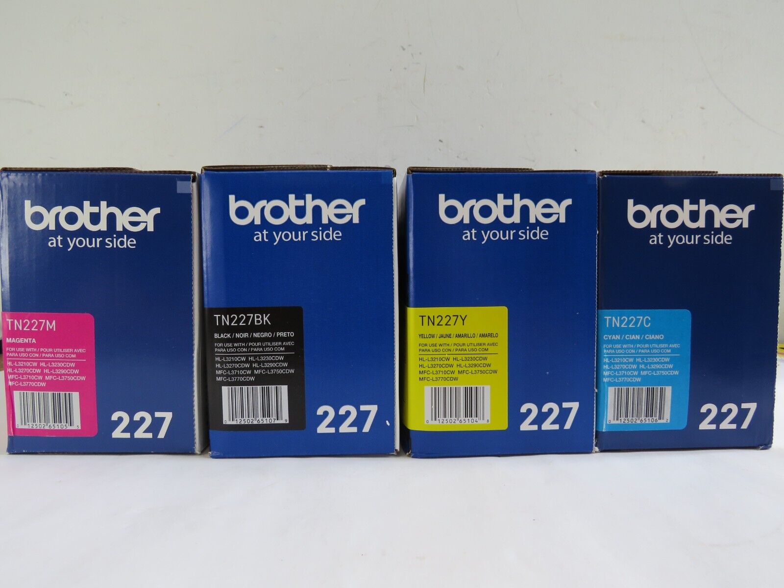 Set of 4 Genuine Brother Toner TN227BK/227C/227M/227Y Black Cyan Magenta Yellow