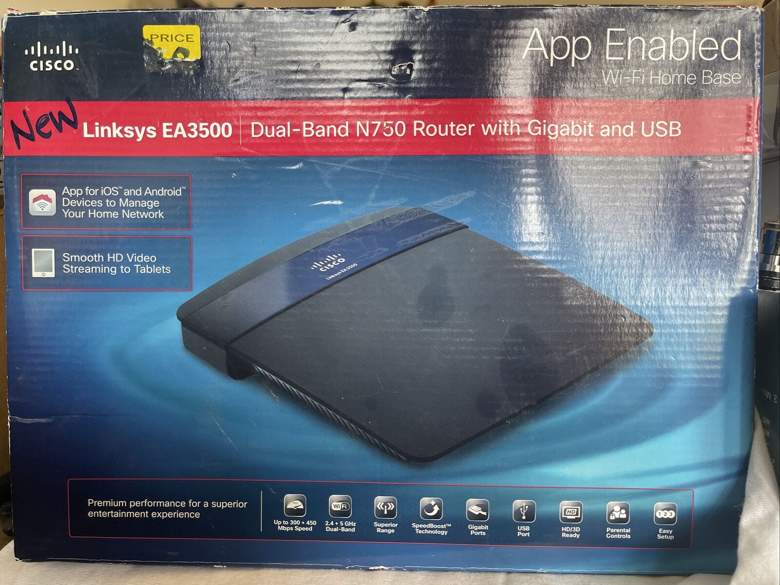 Linksys EA3500 N750 Dual-Band Smart Wi-Fi Router with Gigabit Ethernet and USB