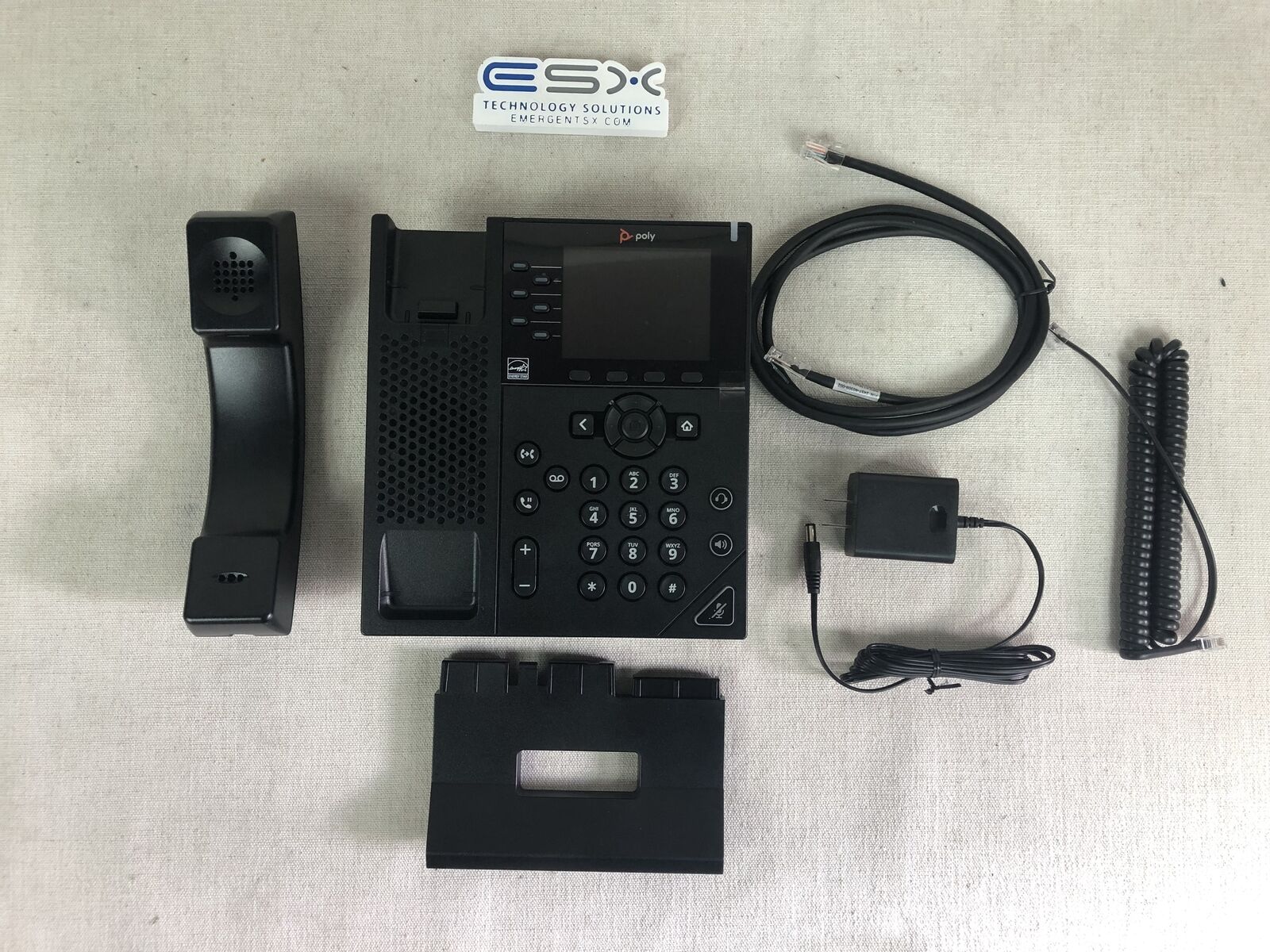 Grade B Polycom VVX 350 IP Phone set 2200-48830-025 w/ 5V AC adapter