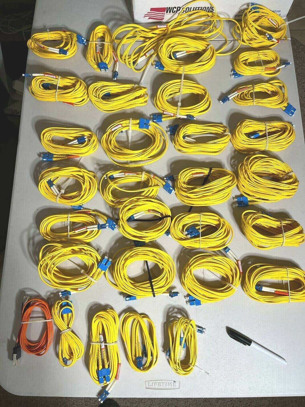 Large Lot of New 9/125 Singlemode with UPC LC to UPC SC Fiber Optic Patch Cables