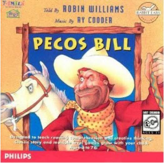 Pecos Bill PC MAC CD-ROM wild west kids story by Robin Williams by Rabbit Ears