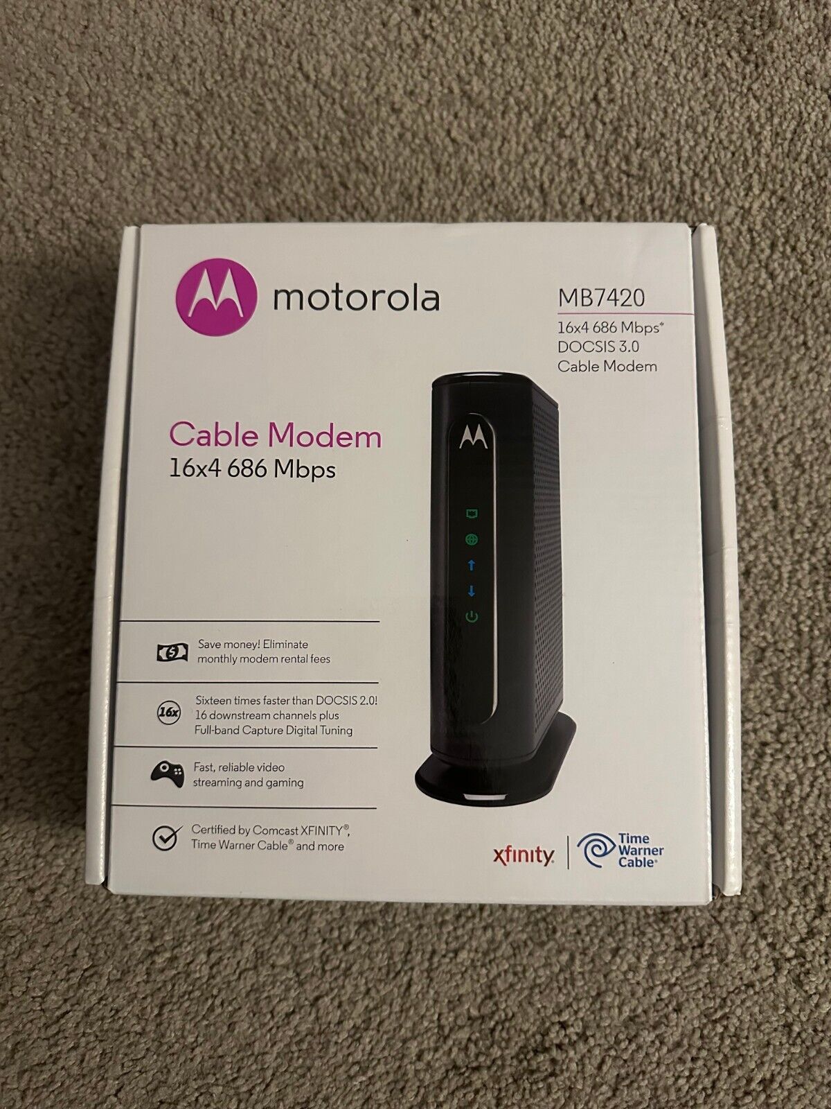 Motorola MB7420-10 686mbps DOCSIS 3.0 Cable Modem