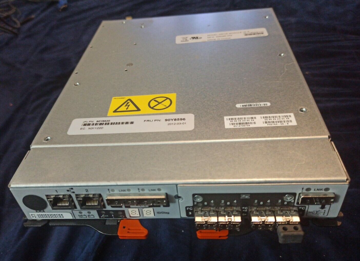 IBM CACHE CONTROLLER 2GB, Drive Module 1/F-6  FRU: 90Y8596 MFG 406066-002 2012/3