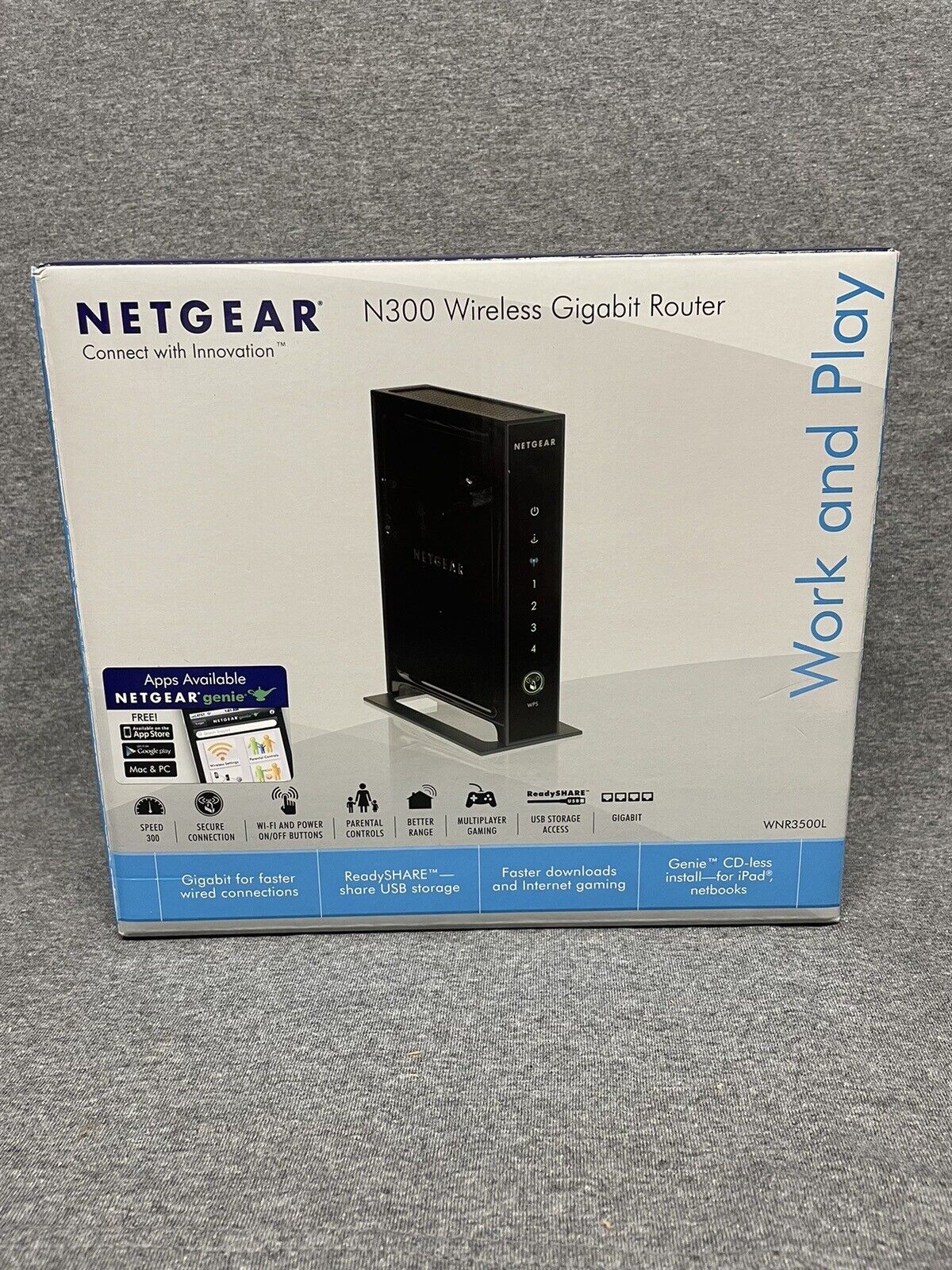 Netgear N300 Wireless Router (WNR3500L-100NAS) | Tested & Works | In Box