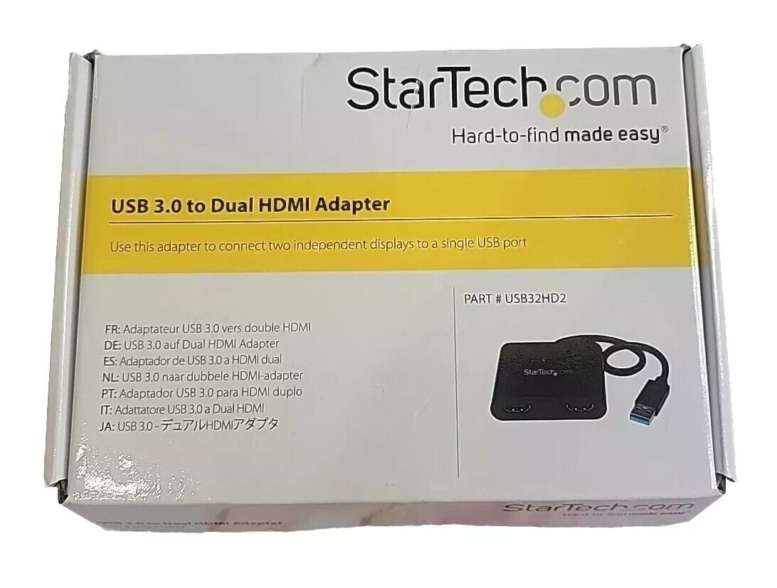 Startech.com USB32HD2 USB 3.0 to Dual HDMI Adapter, Black