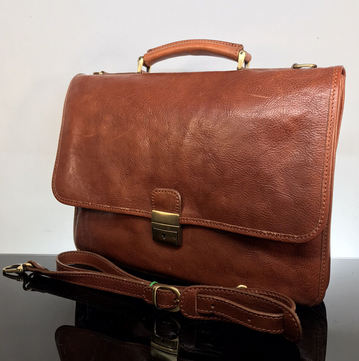 Genuine Caracalla Bagaglio Vintage Italian Leather Bag