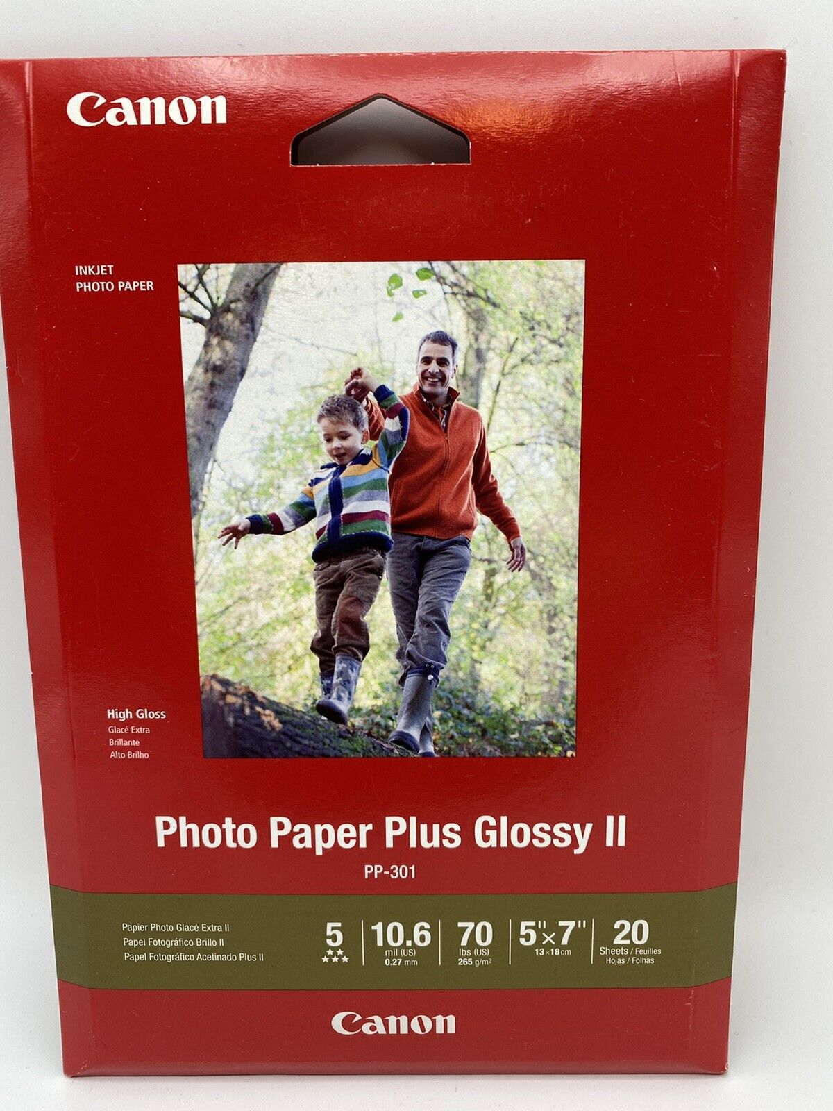 Canon Photo Paper Plus II Glossy 5x7 High Gloss 20 sheets, 10.6 mil, New sealed