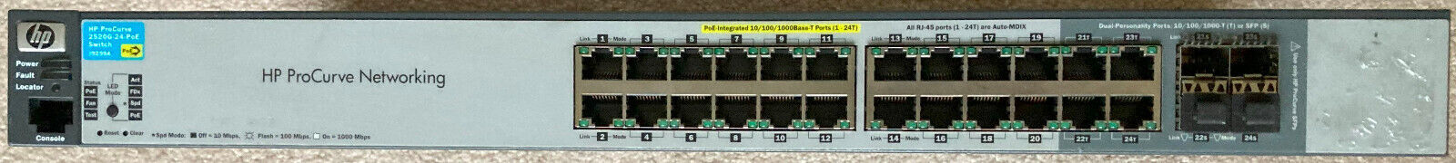 HP 2520G-24-PoE 24 Port fully managed gigabit PoE switch J9299A