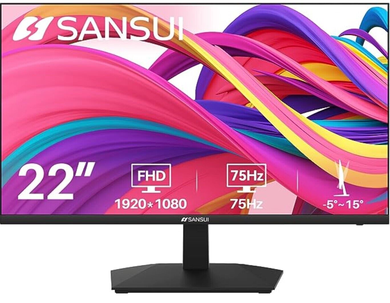Sansui monitors 22 inch 1080P  FHD HDMI/VGA tilt Eye Care for working and gaming
