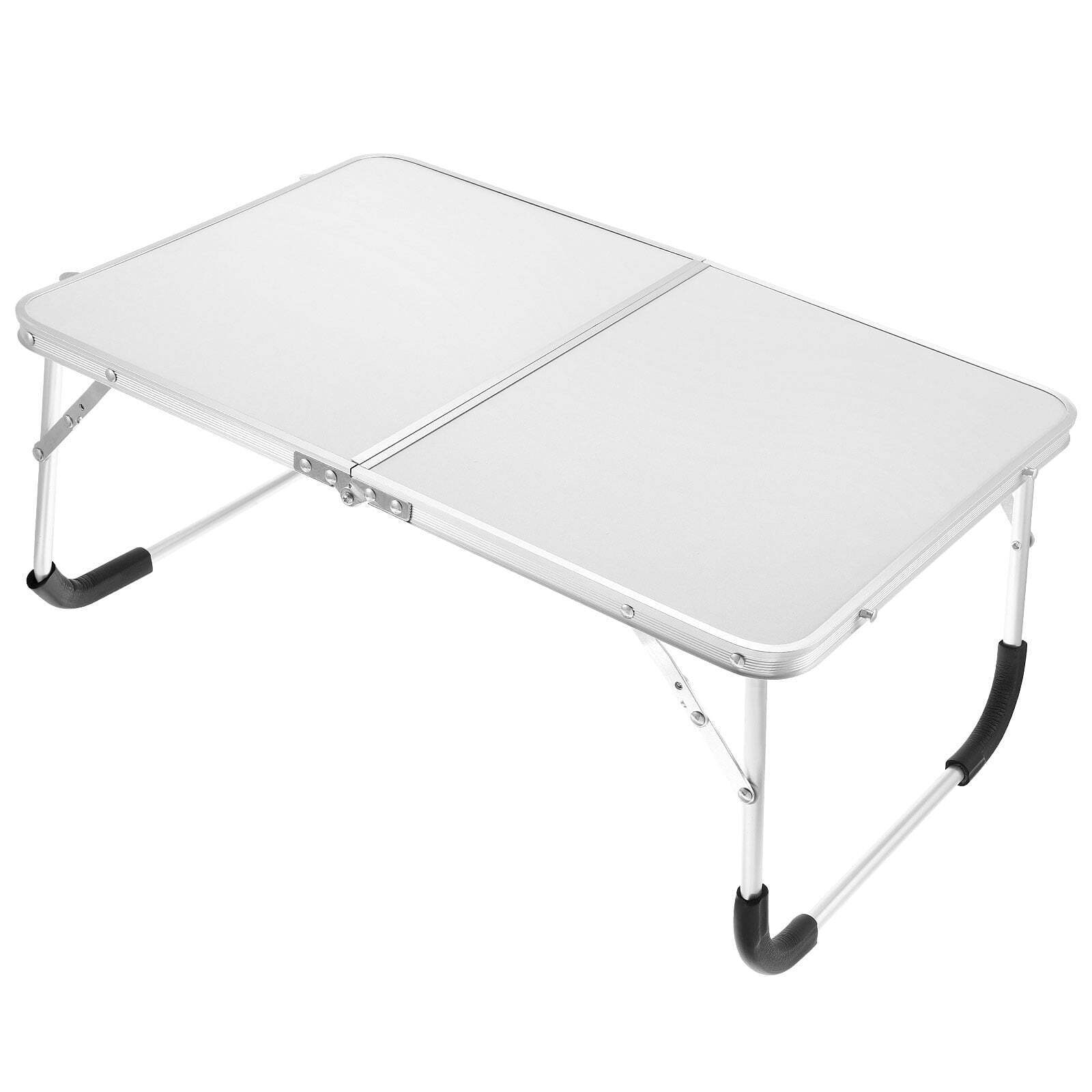 Foldable Laptop Table Portable Lap Desk Picnic Bed Tray Tables Silver Tone