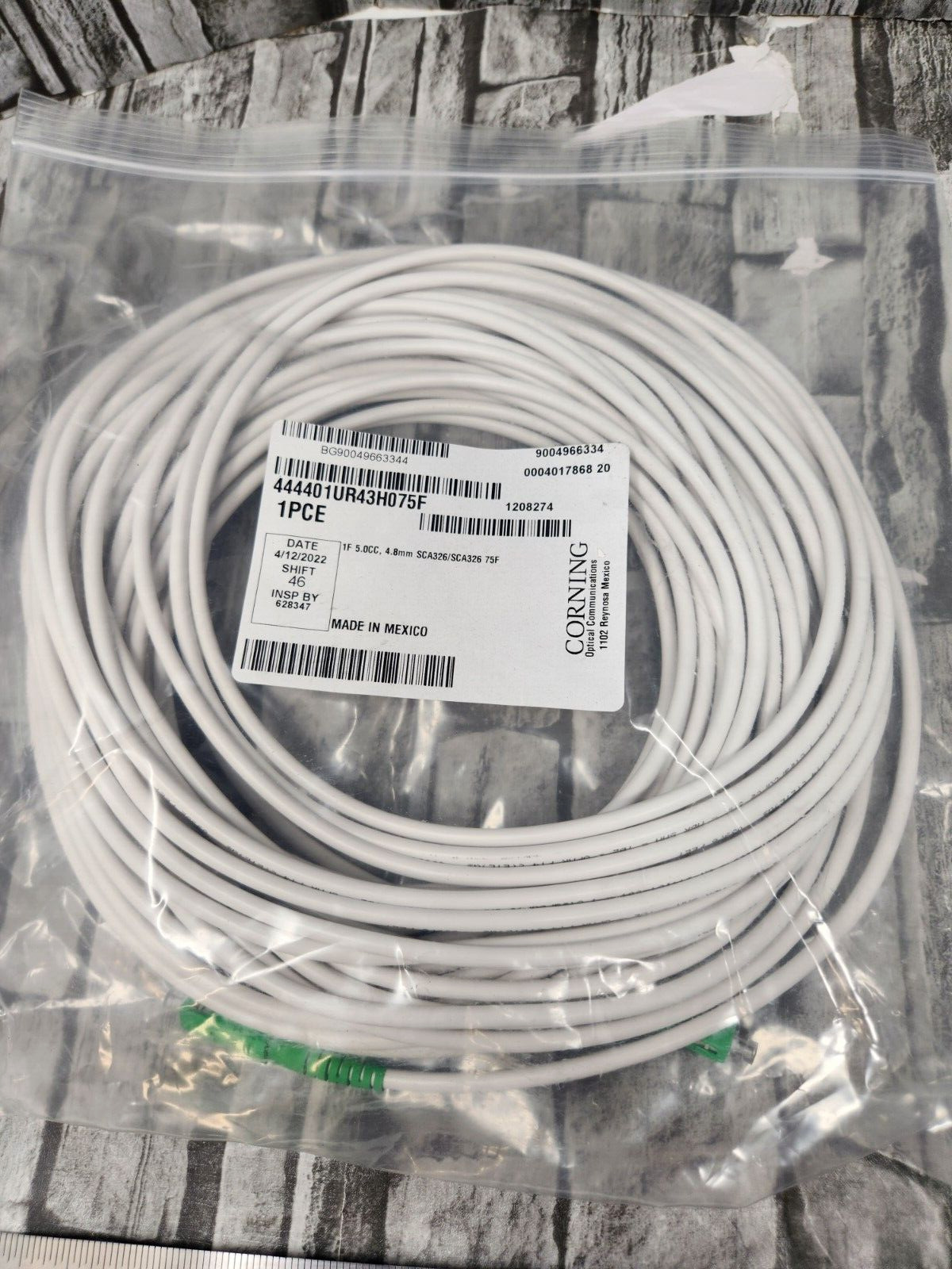 CORNING 444401UR43H075F Jumper Fiber Cable Assembly 75 ft Ruggedized Drop Cable