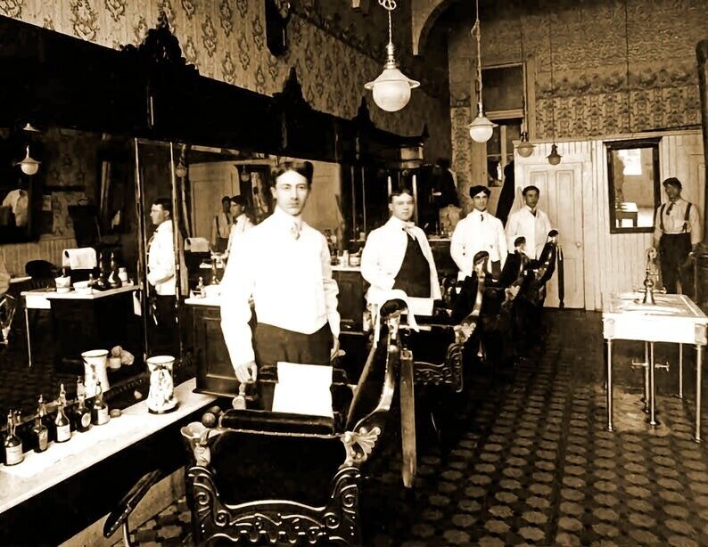 Barber Shop  early 1900s  Computer Mouse Pad  7 x 9