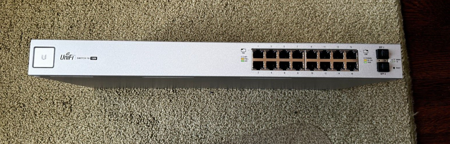 Ubiquiti UniFi USW-16-POE Gen2 Configurable 16-Port Gigabit PoE Ethernet Switch