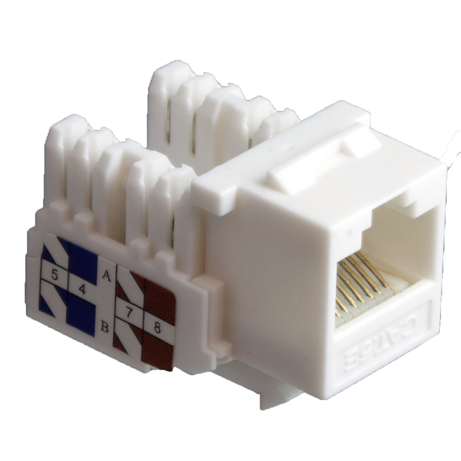 100 pack lot Keystone Jack Cat5e White Network Ethernet 110 SlimLine 8P8C RJ45
