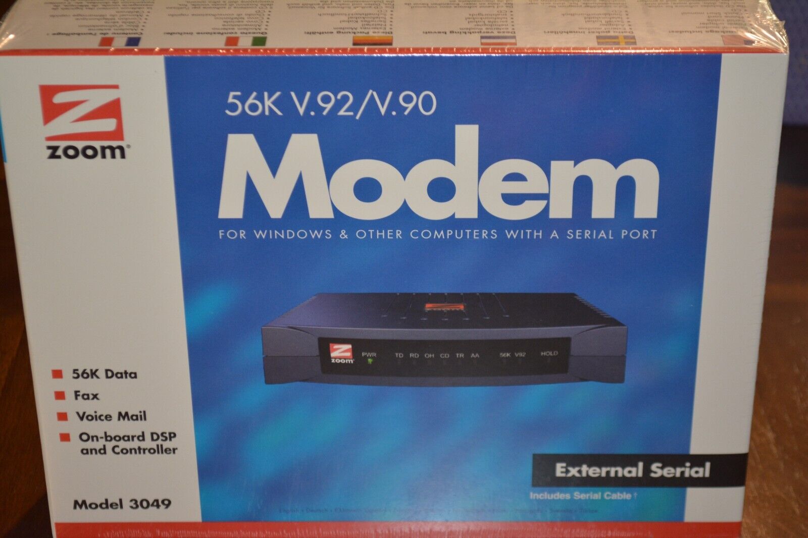 Zoom Model3049 56K V.92/V.90Modem for Windows with Serial Port -- NEW UNIT