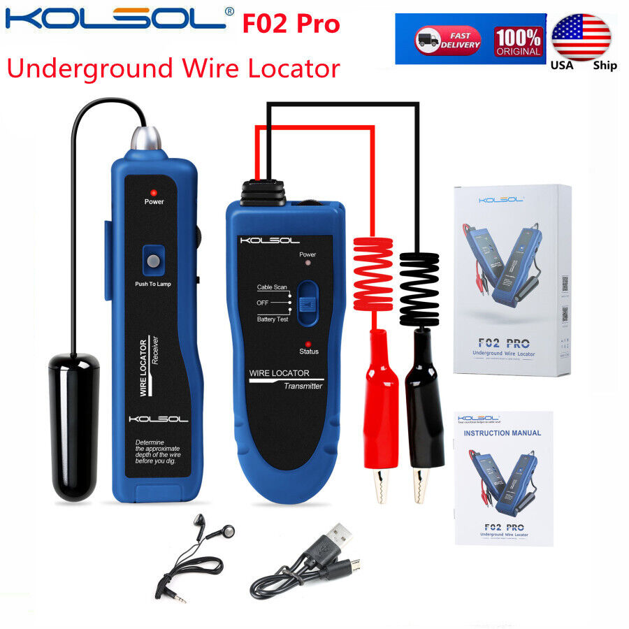 Underground Wire Locator, Cable Tester Pet Fence Wires KOLSOL F02 Pro