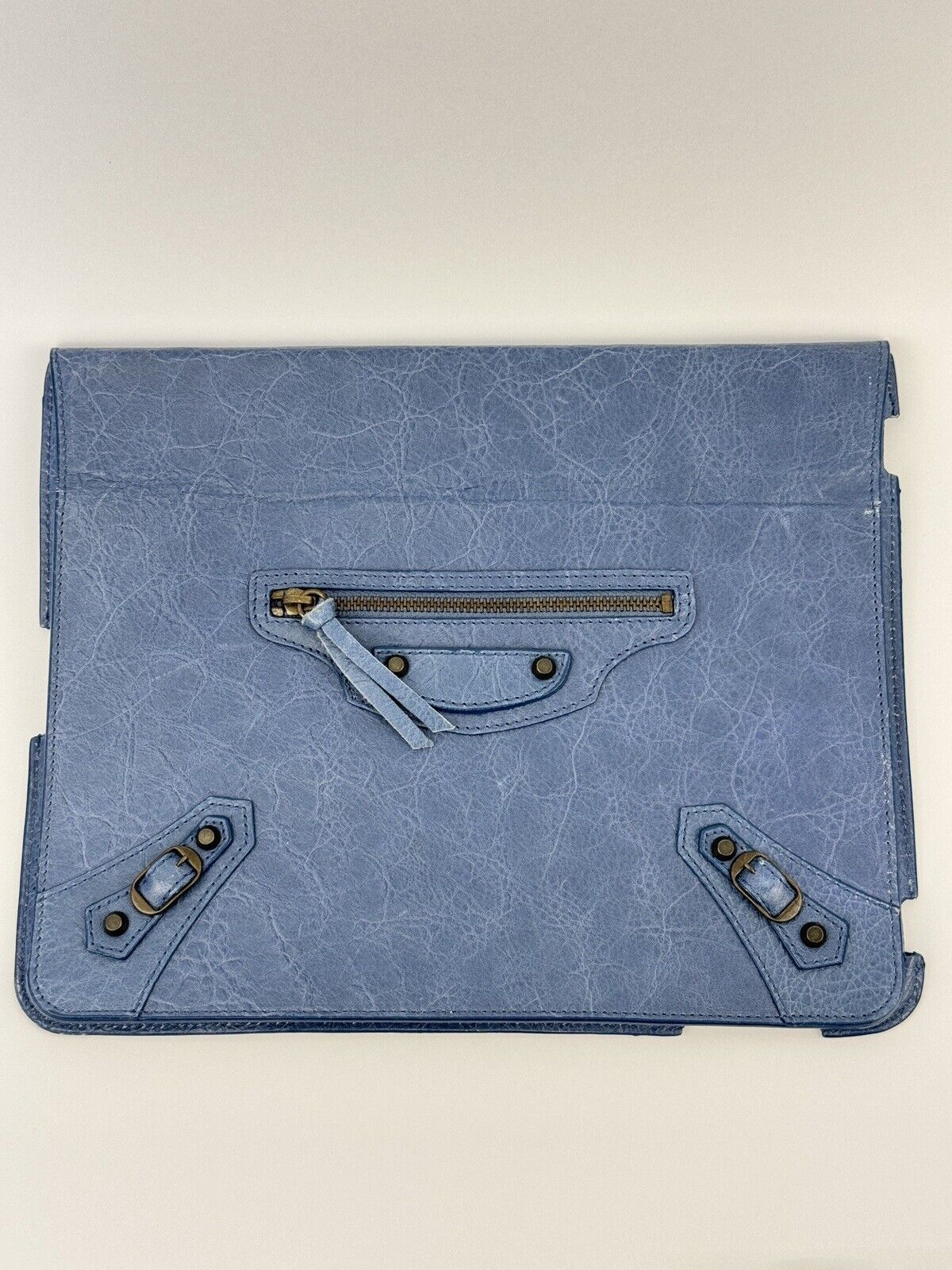 Balenciaga Paris Leather Ipad Tablet Folios Case BLUE 100% authentic Collectible