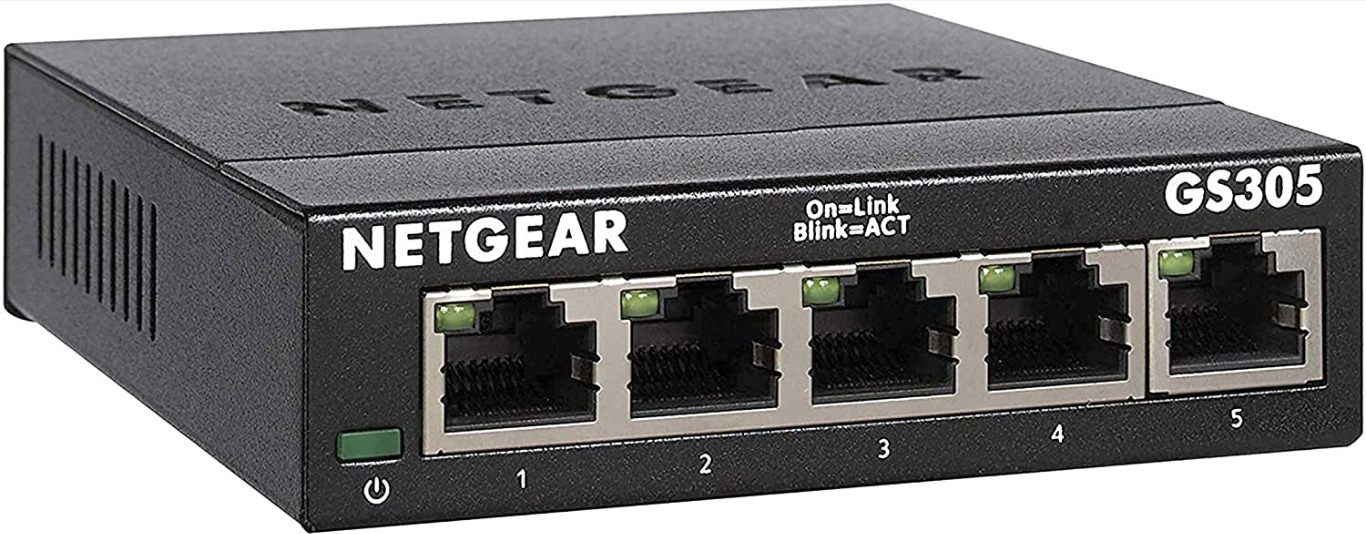 NETGEAR 5-Port Gigabit Ethernet Unmanaged Switch (GS305) Home Network Hub New
