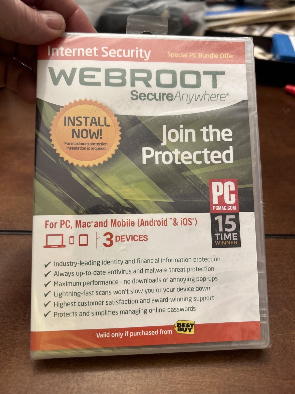 New NOS Webroot Secure Anywhere Internet Security 3 Devices for PC/MAC/Mobile