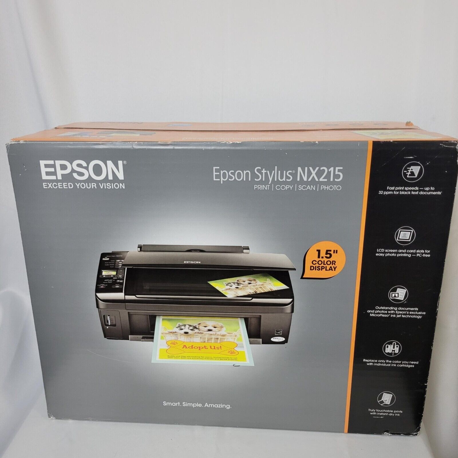 Epson Printer All in One Stylus NX215 Print Copy Scan Photo New Sealed NOS