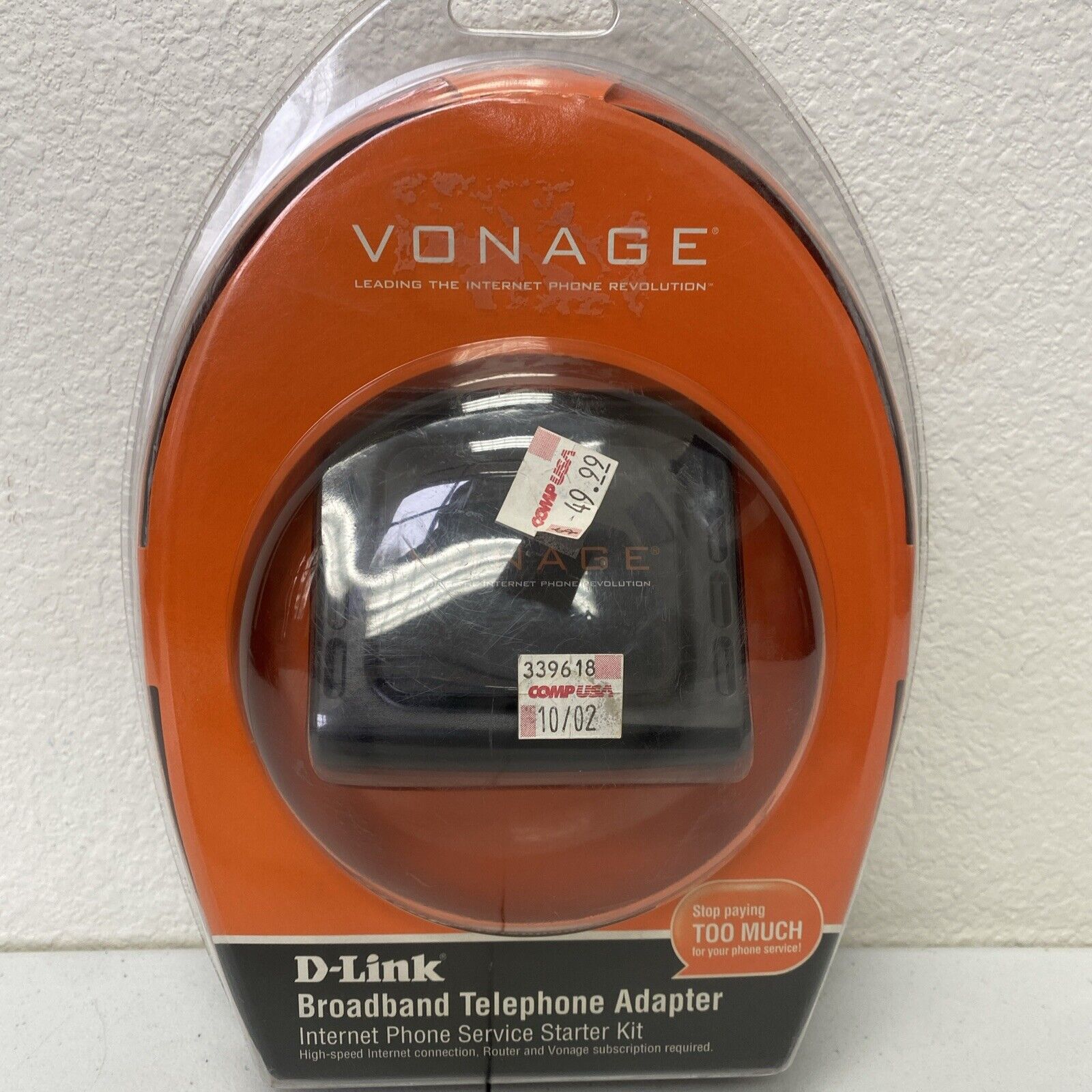 Vonage D-LINK Broadband Telephone Adapter Internet Phone Starter Kit