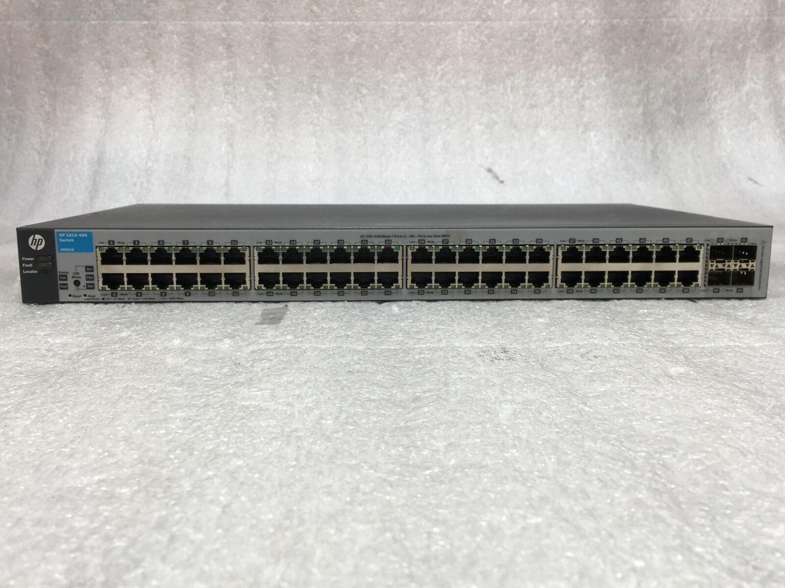 HP 1810-48G J9660A 48 Port Fast Ethernet Network Switch Good Condition