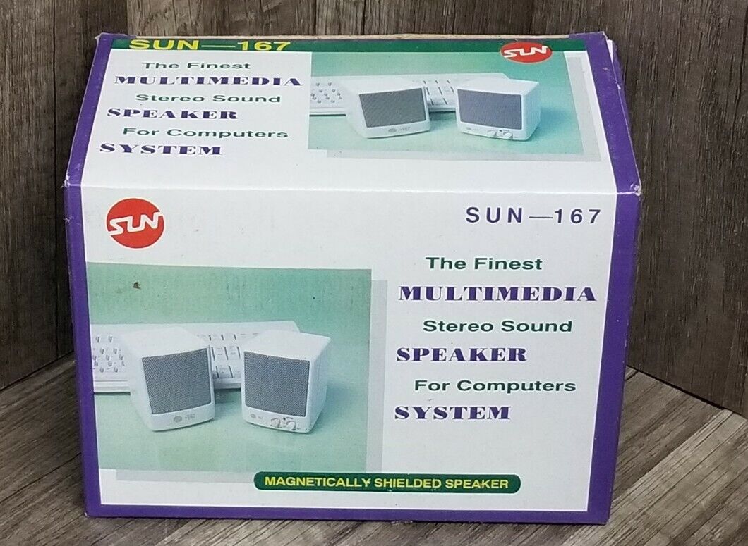 Vintage Sun 167 Multimedia Stereo  Computer Speakers