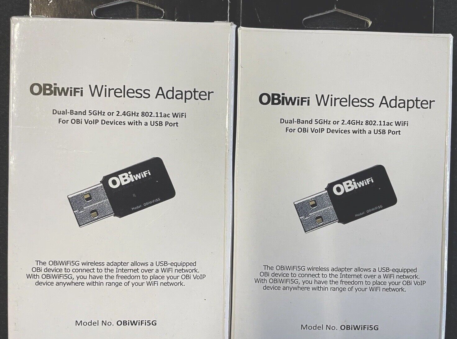 ✅☎ 2 NEW Polycom USB OBiWiFi5G 2.4/5GHz Wireless 802.11AC Adapter OBi200 OBi202