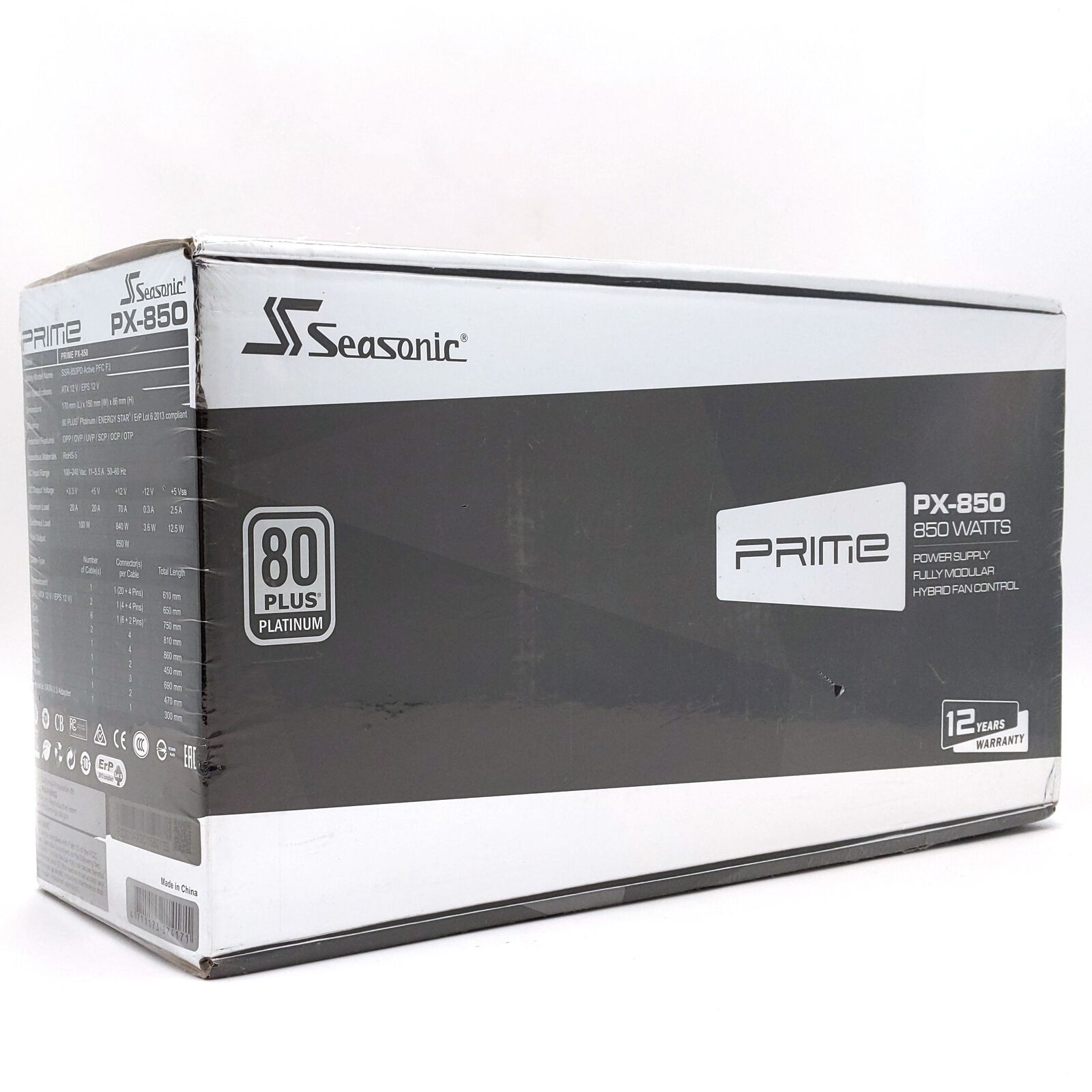 Seasonic Prime PX-850 80 Plus Fully Modular Power Supply Black SSR-850PD