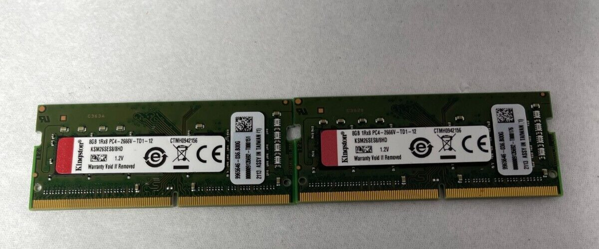 2x Kingston KSM26SES8/8HD DDR4-2666 8GB/1Gx72 ECC CL19 Server Premier Memory
