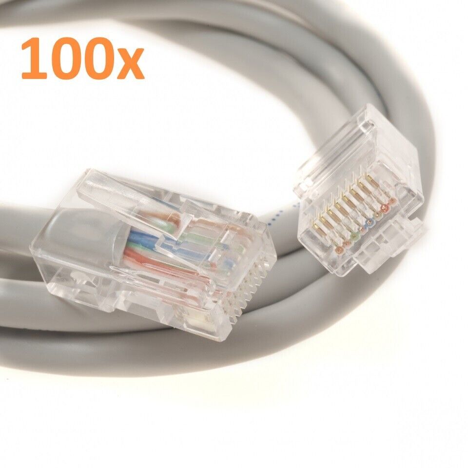Lot of 100 - Cat 5E Ethernet Network Patch Cable RJ45 Lan Wire 24AWG/4P 6 Feet