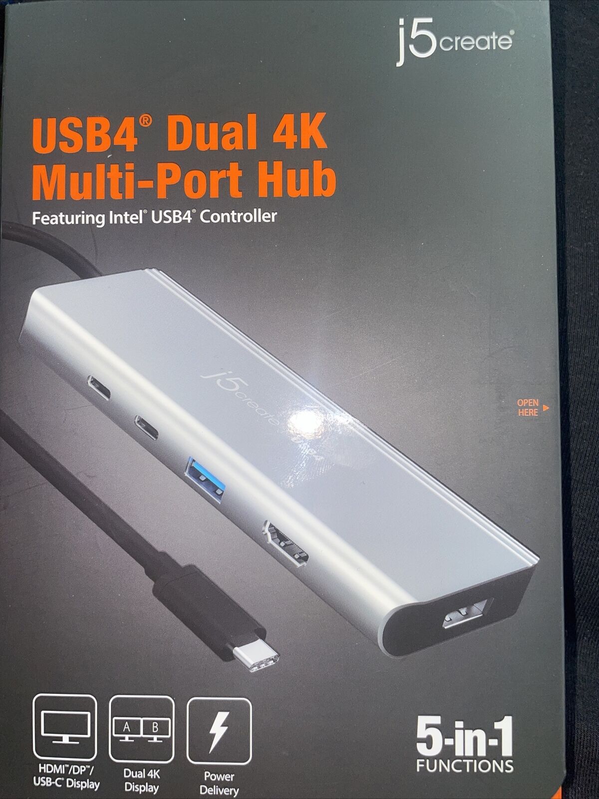 j5create JCD401-1A USB4 4K Multi-Port Hub 5-in-1 Functions