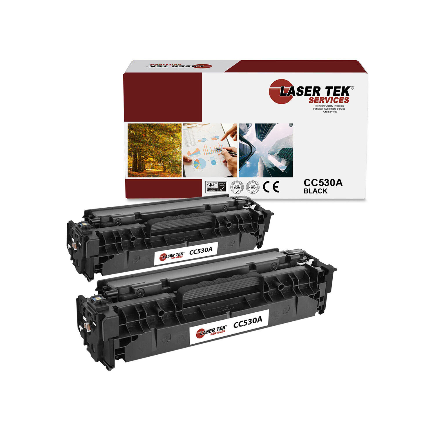 2Pk LTS 304A CC530A Black Compatible for HP LaserJet CP2025 CP2025n Toner
