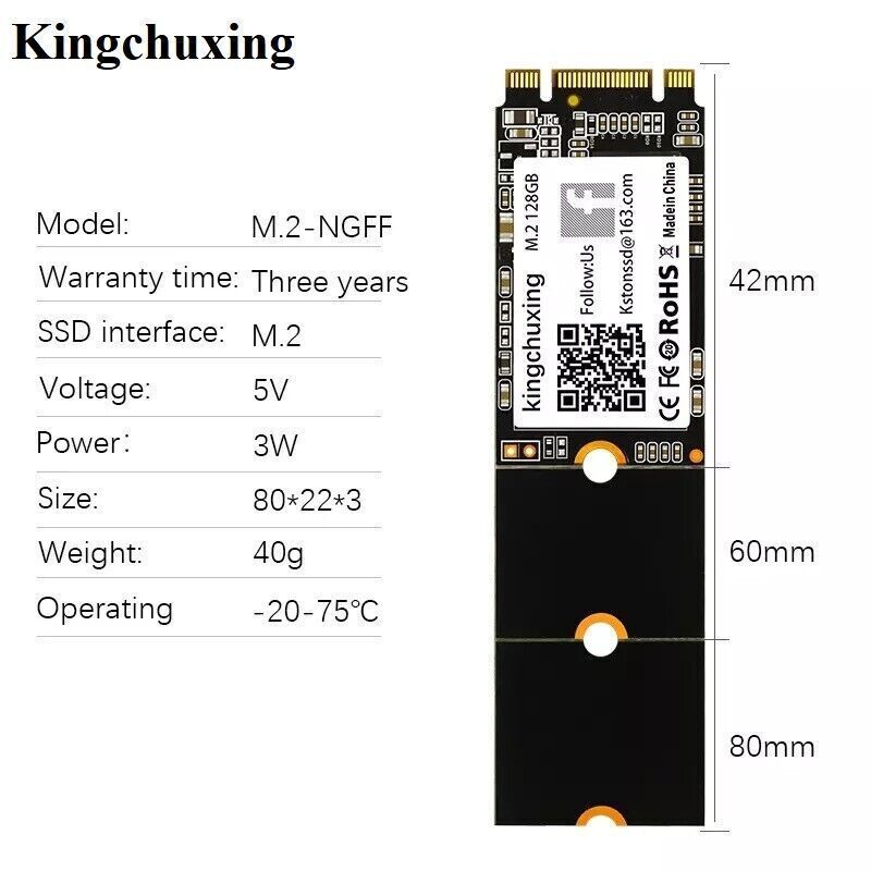 Kingchuxing 2TB 1TB M.2 NGFF SSD 2280 2242 2260 512GB SATA III Solid State Drive