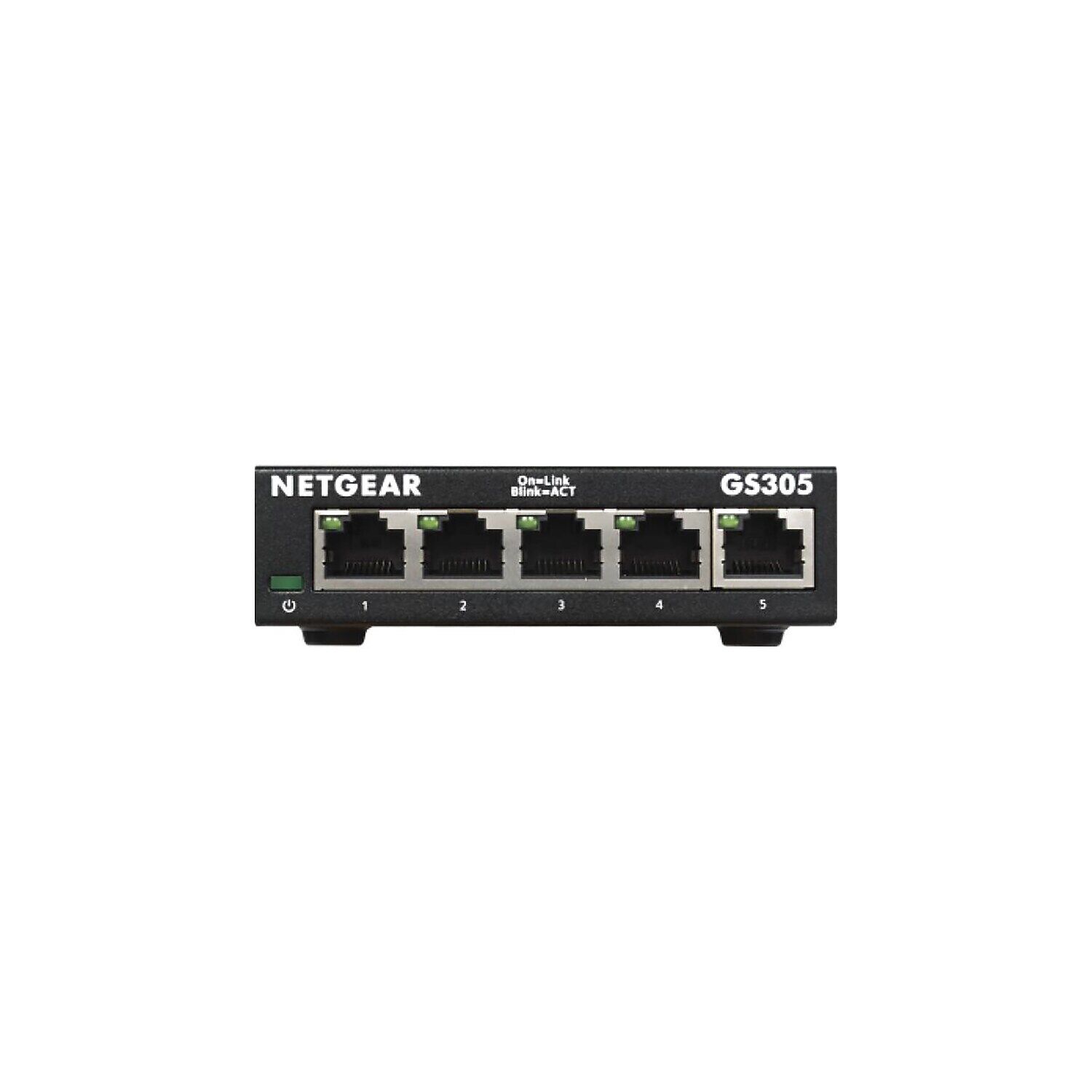 Netgear 300 Series 5-Port Gigabit Ethernet Unmanaged Switch Black (GS305-300PAS)