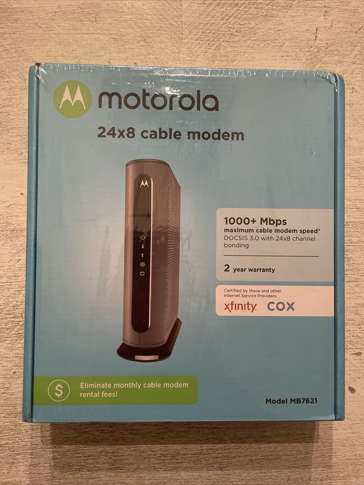 Factory NEW/SEALED Motorola 24x8 Cabel Modem Model MB7621 DOCSIS 3.0