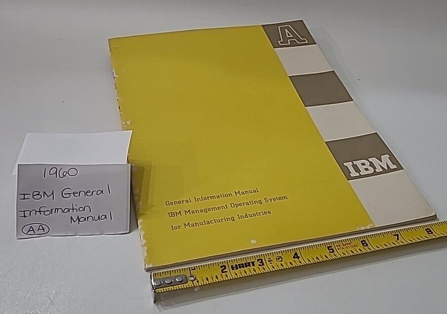 IBM General Information Manual Book  Management Operating System Vintage 1960 AA