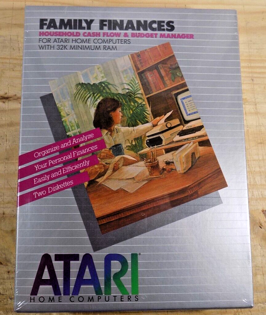 ATARI Home Computers FAMILY FINANCES  Software  **SEALED NEW** 1982