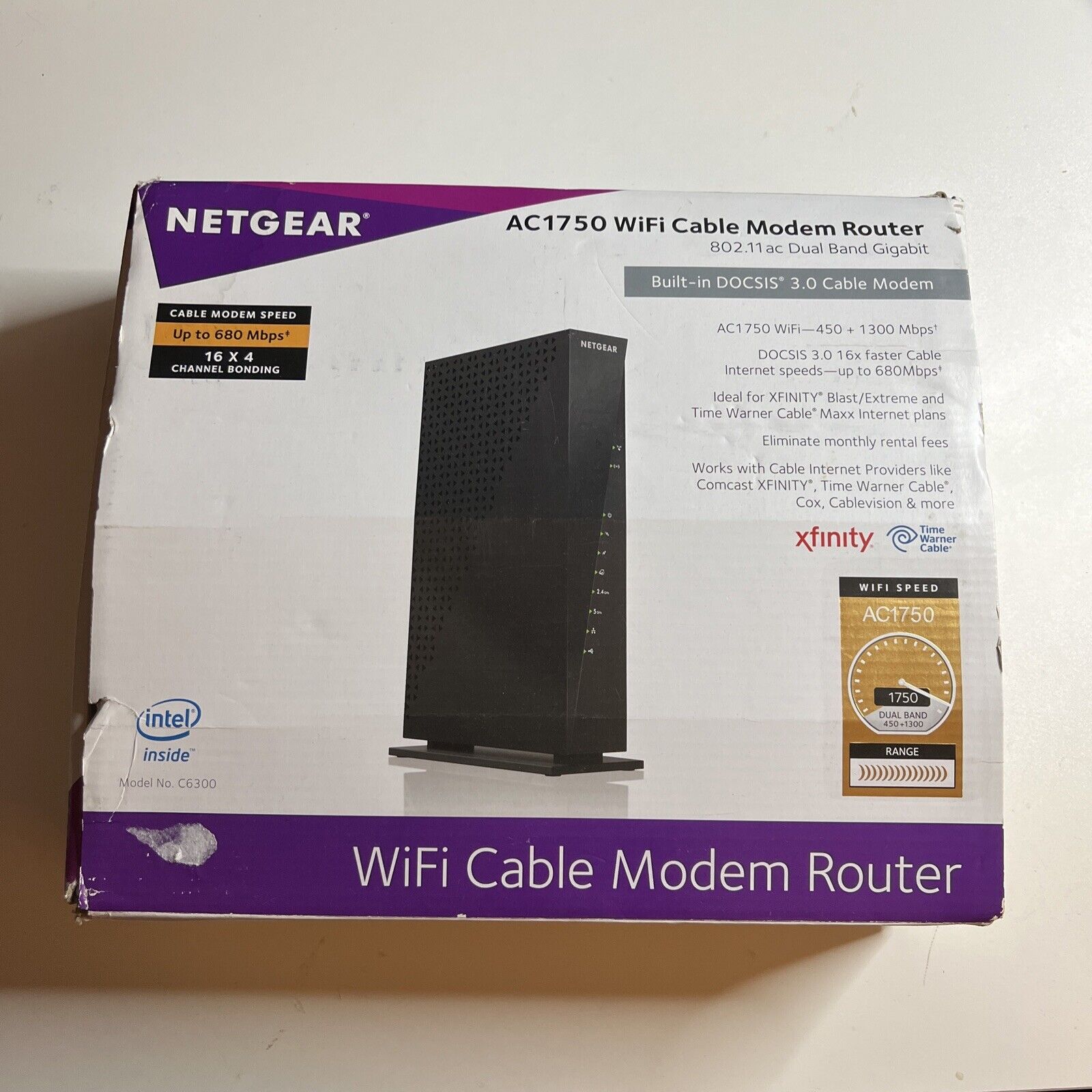 Netgear AC1750 WiFi Cable Modem Router Model No. C6300
