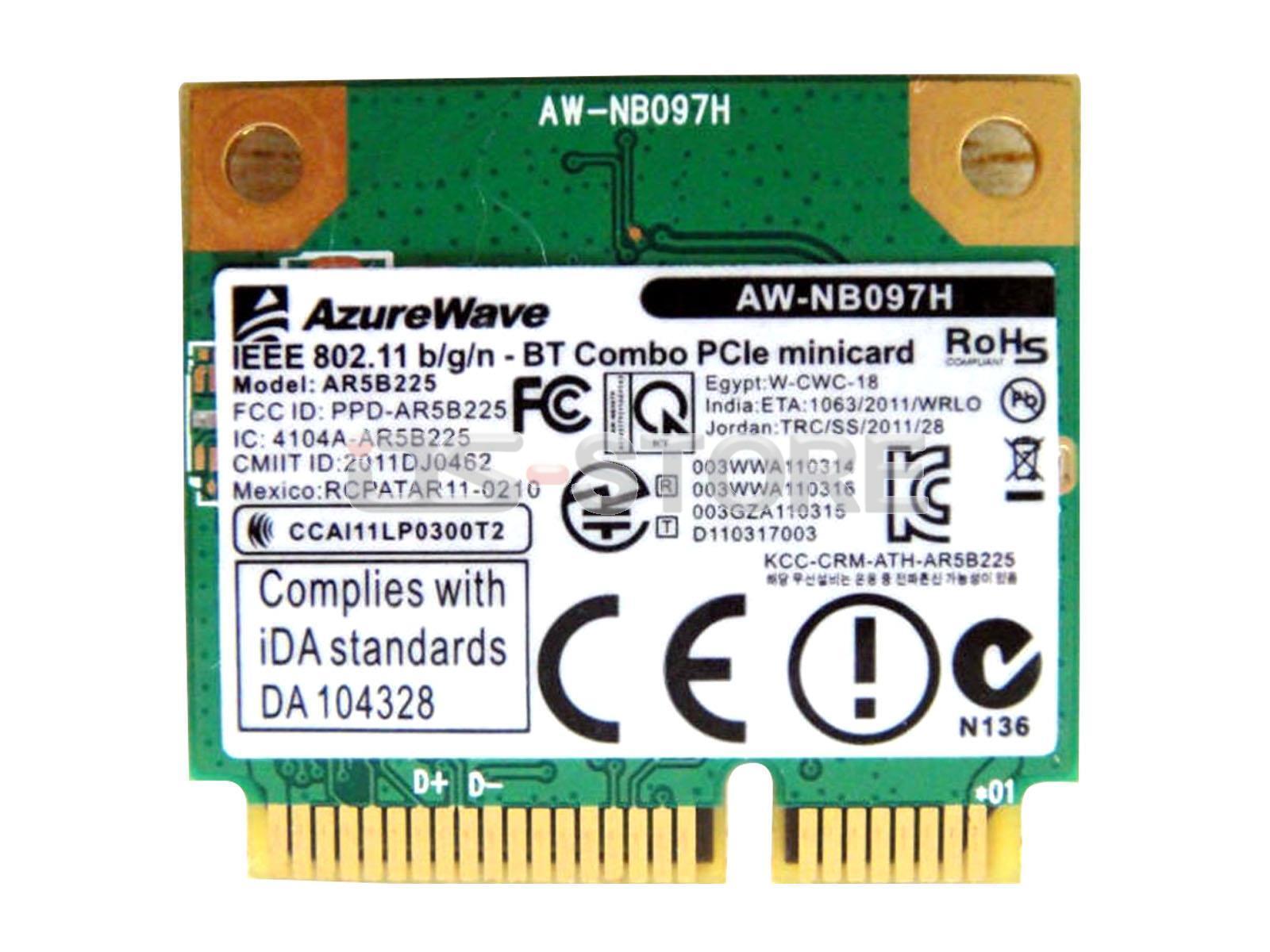 100x  Atheros AR5B225 AW-NB097H BT4.0 Mini PCI-E 150M WIFI Wireless Wlan Card